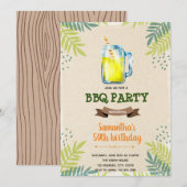 Summer lemonade bbq verjaardagsuitnodiging kaart (Voorkant / Achterkant)