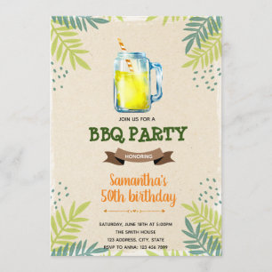 Summer lemonade bbq verjaardagsuitnodiging kaart