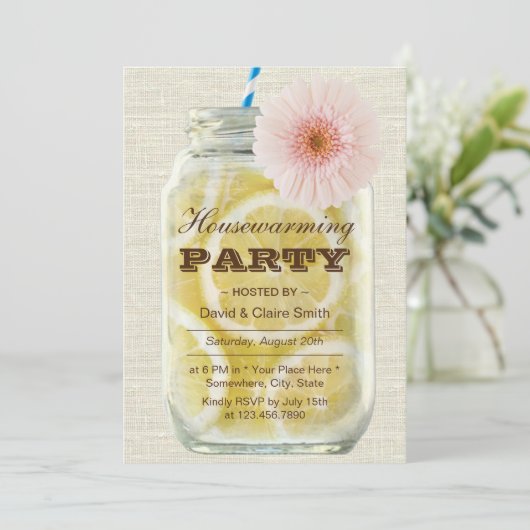 Summer Lemonade Housewarming Party Kaart (Staand voorkant)