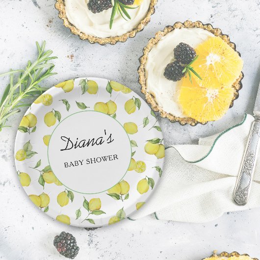 Summer Lemons Baby shower Papieren Bordje