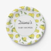 Summer Lemons Baby shower Papieren Bordje (Voorkant)