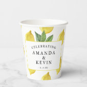 Summer Lemons Bruiloft Papieren Bekers (Achterkant)