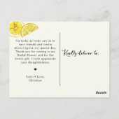 Summer Lemons Dank je Vrijgezellenfeest Briefkaart (Achterkant)