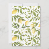 Summer Lemons en Foliage Wedding Vrijgezellenfeest Kaart (Achterkant)
