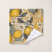 Summer Lemons en White Flowers Bad Handdoek (Wasdoekje)