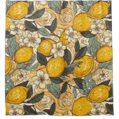 Summer Lemons en White Flowers Douchegordijn (Voorkant)