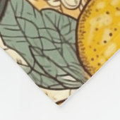 Summer Lemons en White Flowers Fleece Deken (Hoek)