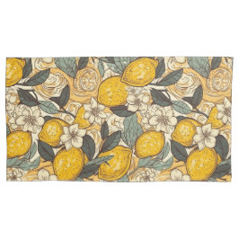 Summer Lemons en White Flowers Kussensloop