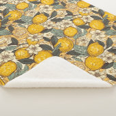 Summer Lemons en White Flowers Sherpa Deken (3/4)