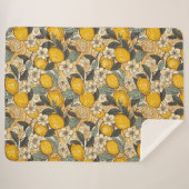 Summer Lemons en White Flowers Sherpa Deken (Voorkant (horizontaal))