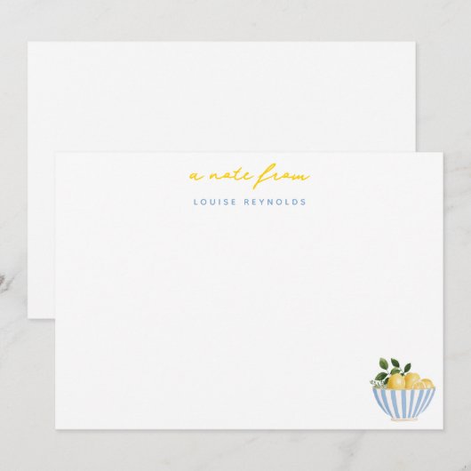 Summer Lemons gepersonaliseerd Notitiekaartje (Voorkant / Achterkant)