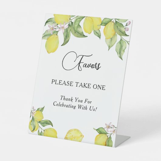 Summer lemons Wedding Favors Reclamebord Met Voetstuk (Voorkant)