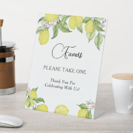 Summer lemons Wedding Favors Reclamebord Met Voetstuk