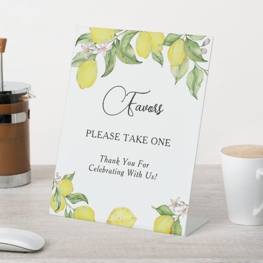 Summer lemons Wedding Favors Reclamebord Met Voetstuk (Insitu)