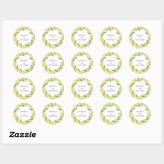 Summer lemons Wedding Ronde Sticker (Vel)