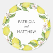 Summer lemons Wedding Ronde Sticker (Voorkant)