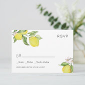 Summer lemons Wedding RSVP Kaart (Staand voorkant)