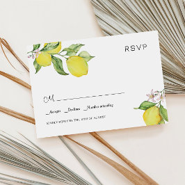 Summer lemons Wedding RSVP Kaart