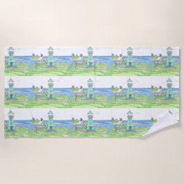 Summer Lighthouse 3; Beach Towel Strandlaken