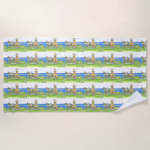 Summer Lighthouse 4; Beach Towel