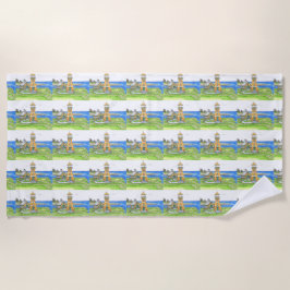 Summer Lighthouse 4; Beach Towel Strandlaken