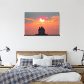 Summer Lighthouse Sunset Canvas Afdruk (Insitu (Slaapkamer))