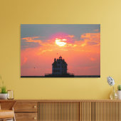 Summer Lighthouse Sunset Canvas Afdruk (Insitu (Woonkamer))