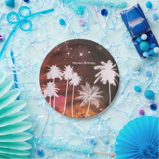 Summer Lights Sparkle Dance Club Birthday Party Papieren Bordje (Feest)