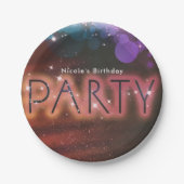 Summer Lights Sparkle Dance Club Birthday Party Papieren Bordje (Voorkant)