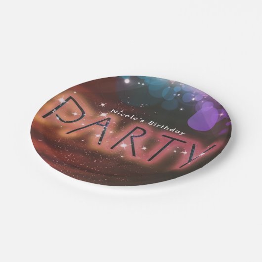 Summer Lights Sparkle Dance Club Birthday Party Papieren Bordje (Gekanteld)