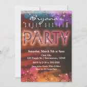 Summer Lights Sparkle Dance Club Party Invitation Kaart (Voorkant)