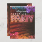 Summer Lights Sparkle Dance Club Party Invitation Uitnodiging Briefkaart (Voorkant / Achterkant)