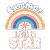 Summer like a Star Boho Rainbow Sticker (Voorkant)
