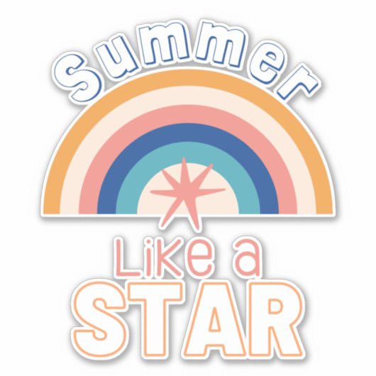 Summer like a Star Boho Rainbow Sticker (Voorkant)