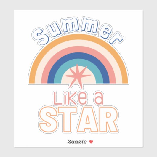 Summer like a Star Boho Rainbow Sticker (Vel)