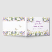 Summer Lila Wildflower Romantic Wedding Gastenboek (Volledig)