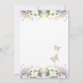 Summer Lila Wildflower Romantic Wedding Kaart (Achterkant)