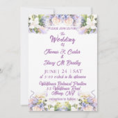Summer Lila Wildflower Romantic Wedding Save The Date (Voorkant)