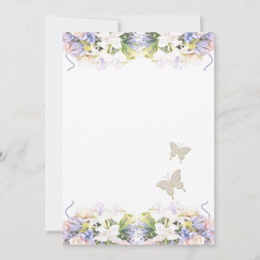 Summer Lila Wildflower Romantic Wedding Save The Date (Achterkant)