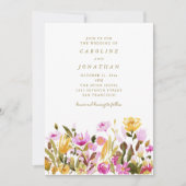 Summer Lilac Floral Watercolor Painterly Wedding Kaart (Voorkant)