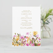 Summer Lilac Floral Watercolor Painterly Wedding Kaart (Staand voorkant)