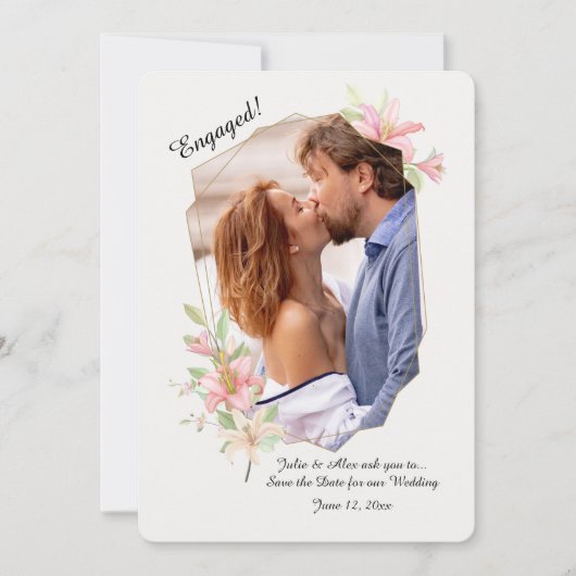 Summer Lilies Photo Lijst Aankondiging (Voorkant)