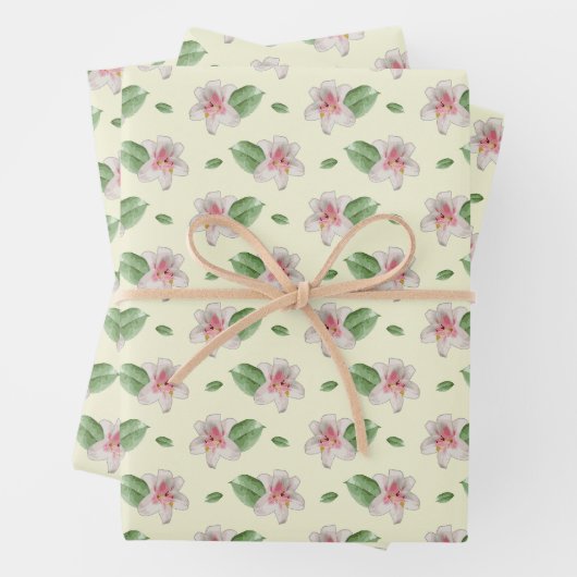Summer Lily Floral Seamless Pattern Inpakpapier Vel (In situ)