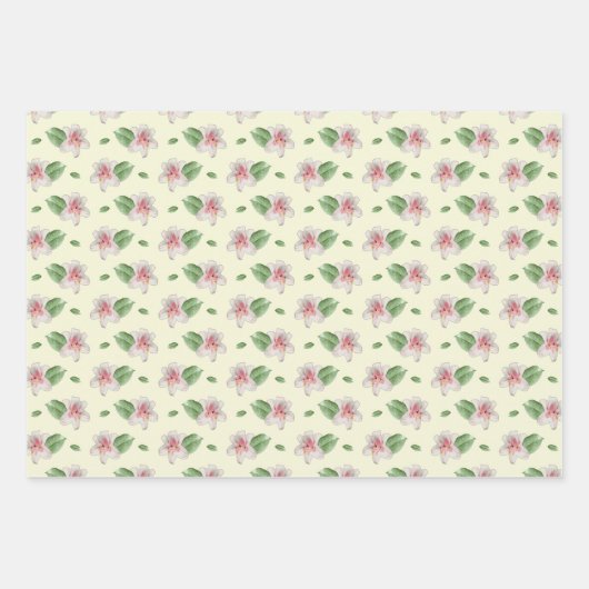 Summer Lily Floral Seamless Pattern Inpakpapier Vel (Voorkant)