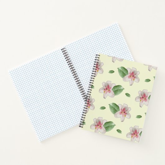 Summer Lily Floral Seamless Pattern Notitieboek (Binnen)