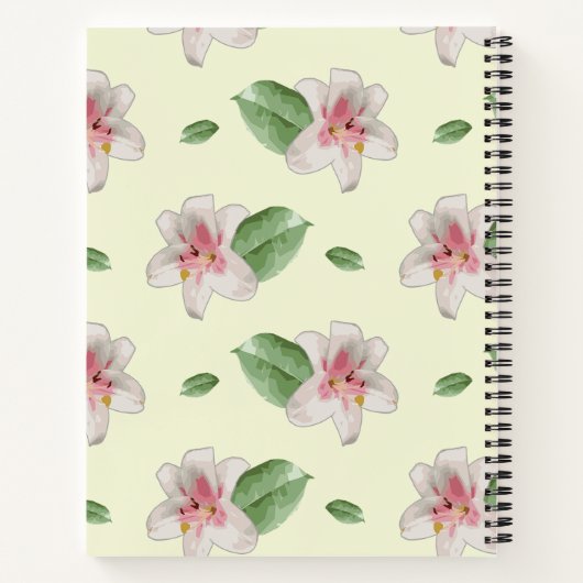 Summer Lily Floral Seamless Pattern Notitieboek (Achterkant)