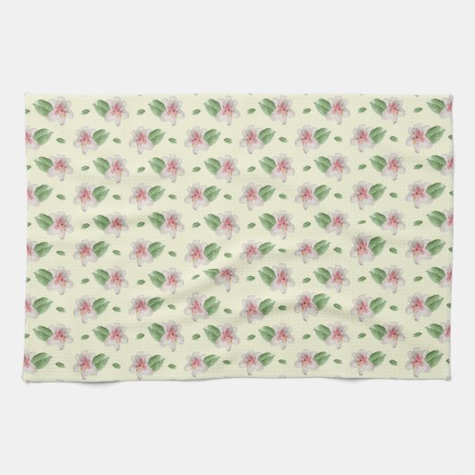 Summer Lily Floral Seamless Pattern Theedoek (Horizontaal)