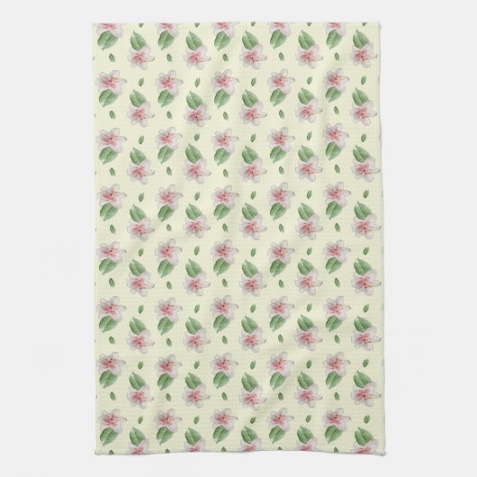 Summer Lily Floral Seamless Pattern Theedoek (Verticaal)