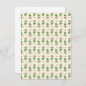Summer Lily Floral Seamless Pattern Uitnodiging Briefkaart (Voorkant / Achterkant)