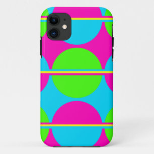 Summer Lime Green Hot Pink Blauwgroen cirkels stri Case-Mate iPhone Case